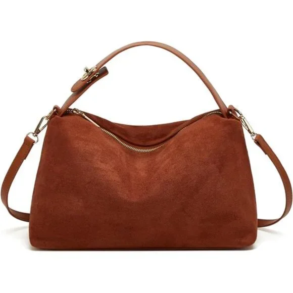 Trendy Suede Pillow Bag - Retro Shoulder Bag for Fall and Winter - Picture 1 of 7